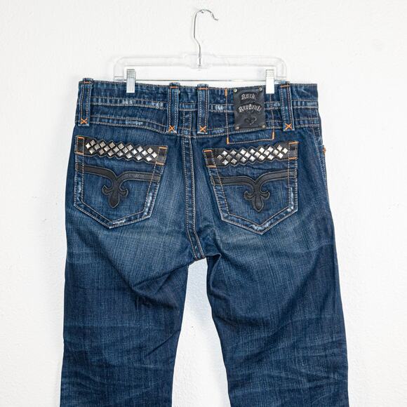 Rock Revival Men's size 36 Sid Straight Leg Denim Jeans (fit 37x31) - Picture 5 of 15